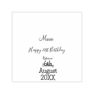 Happy 21st Birthday green add name monogram brown  Self-inking Stamp