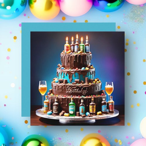 Happy 21st Birthday Liquor Cake