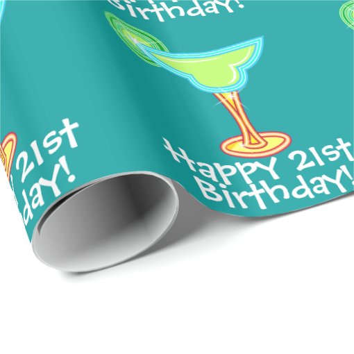 Happy 21st Birthday! Margaritas Wrapping Paper Zazzle