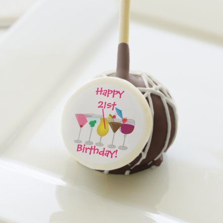 Happy 21st Birthday Party Drinks Cake Pops