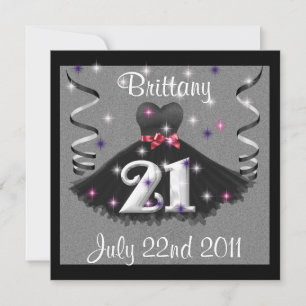 Happy 21st Birthday Party Invitations For Girls