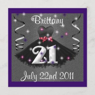 Happy 21st Birthday Party Invitations For Girls