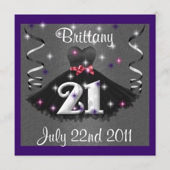 Happy 21st Birthday Party Invitations For Girls by PersonalCustom at Zazzle