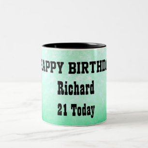 Happy 21st Birthday Personalised Two-Tone Coffee Mug