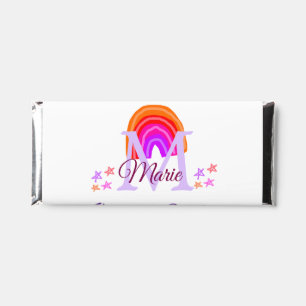 Happy 21st Birthday pink add name monogram rainbow Hershey Bar Favors