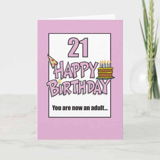 Happy 21st Birthday Pink Card | Zazzle.com