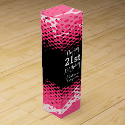 Happy 21st Birthday pink girlie wine box
