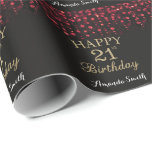 Happy 21st Birthday Red Black and Gold Glitter Wrapping Paper<br><div class="desc">Happy 21st Birthday Red Black and Gold Glitter Wrapping Paper with personalized name. For further customization,  please click the "Customize it" button and use our design tool to modify this template.</div>