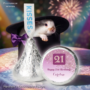 Happy 21st Birthday Rose Gold Glitter Sweet Hershey®'s Kisses®