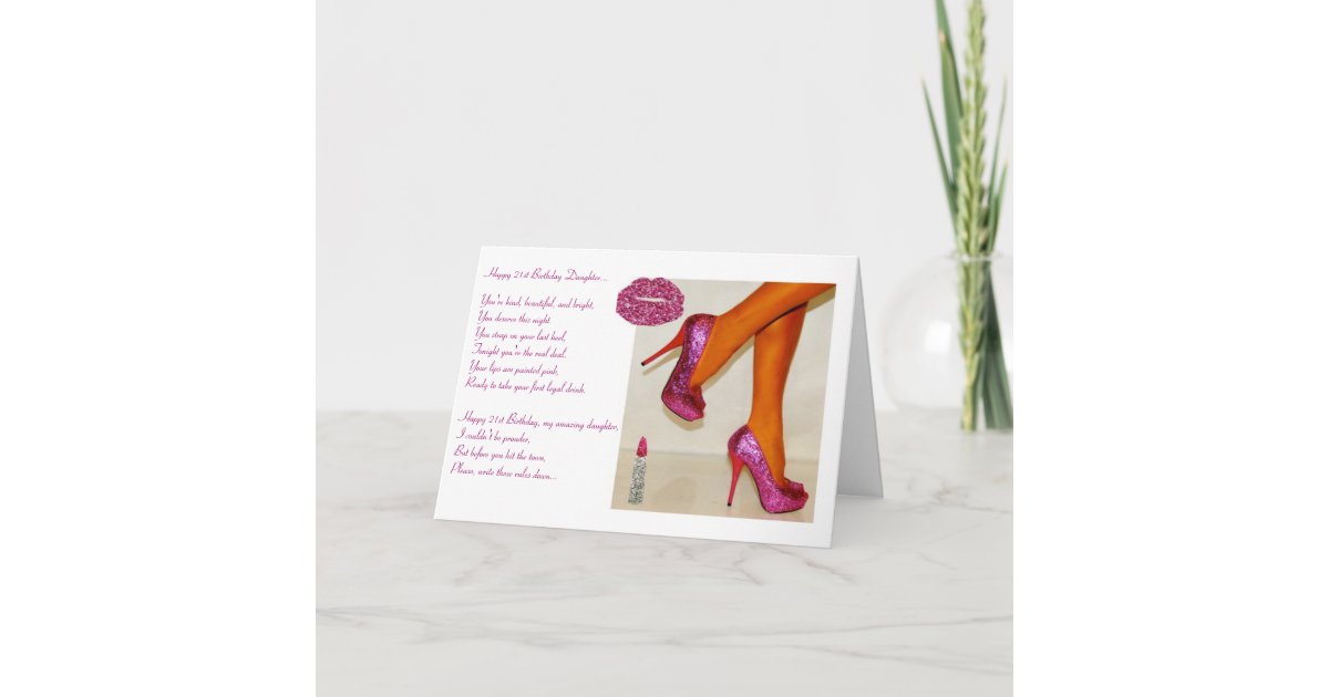 Happy 21st Birthday to a daughter Card | Zazzle