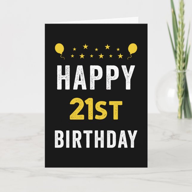 Happy 21st Birthday Vicenarian Celebration Party Card (Front)