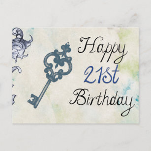 Granddaughter 21st Birthday Card BNIP key 