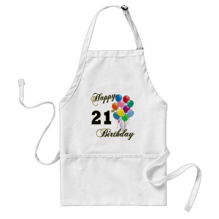 Happy 21st Birthday with Balloons Aprons