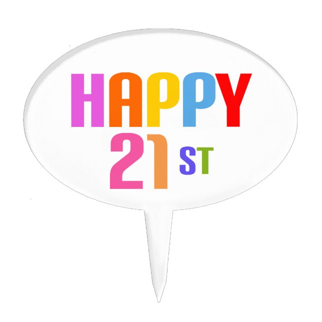 Happy 21st cake topper (Front)