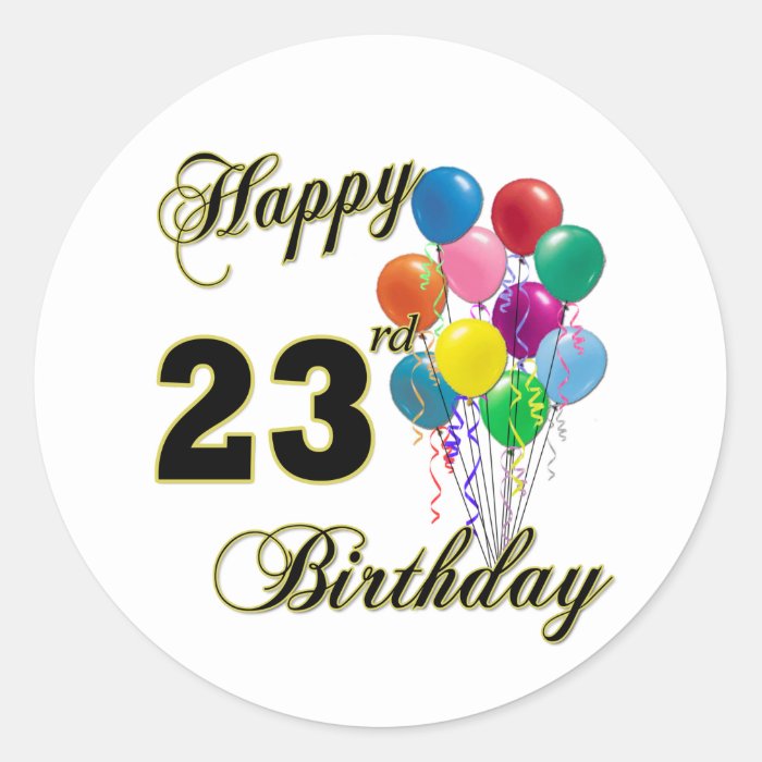 Happy 23rd Birthday Gifts with Balloons Sticker