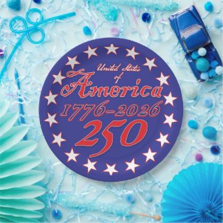 Happy 250th America Paper Plates