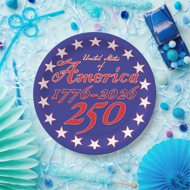 Happy 250th America Paper Plates (Party)