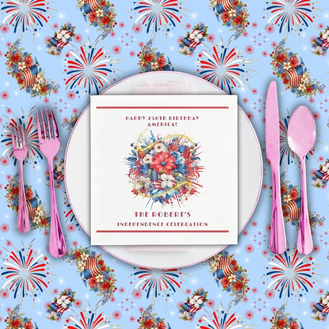 Happy 250th Birthday America's Celebration Napkins (Creator Uploaded)