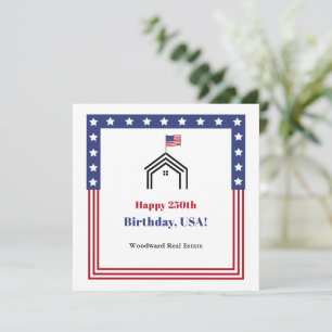 Happy 250th Birthday USA Patriotic Real Estate  Card