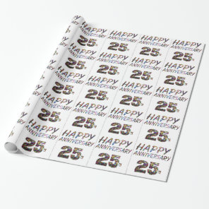 Happy 25 25th Anniversary gifts Wrapping Paper