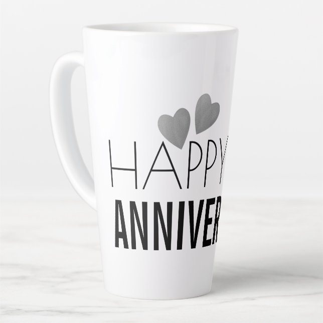 Happy 25 Silver Wedding Anniversary  Latte Mug (Left Angle)