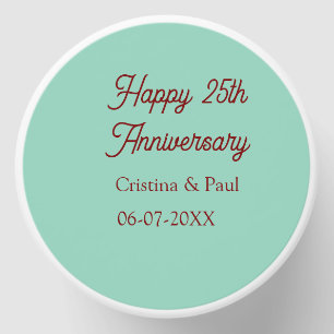 Happy 25th aniversary green mauve pastel boho retr mini candle favors
