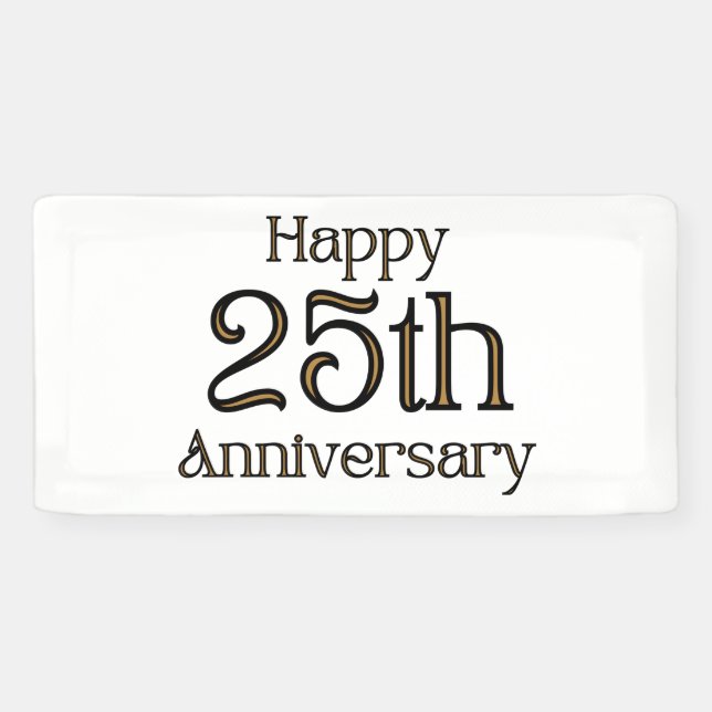 Happy 25th Anniversary 2x1 Vinyl Banner (Horizontal)