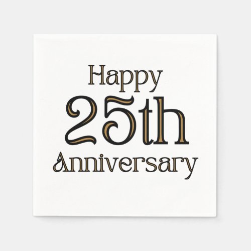 Happy 25th Anniversary 3 Ply Napkins