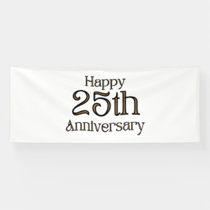 Happy 25th Anniversary 4x10 Vinyl Banner