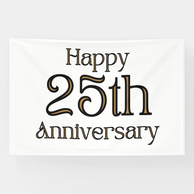 Happy 25th Anniversary 4x6 Vinyl Banner (Horizontal)