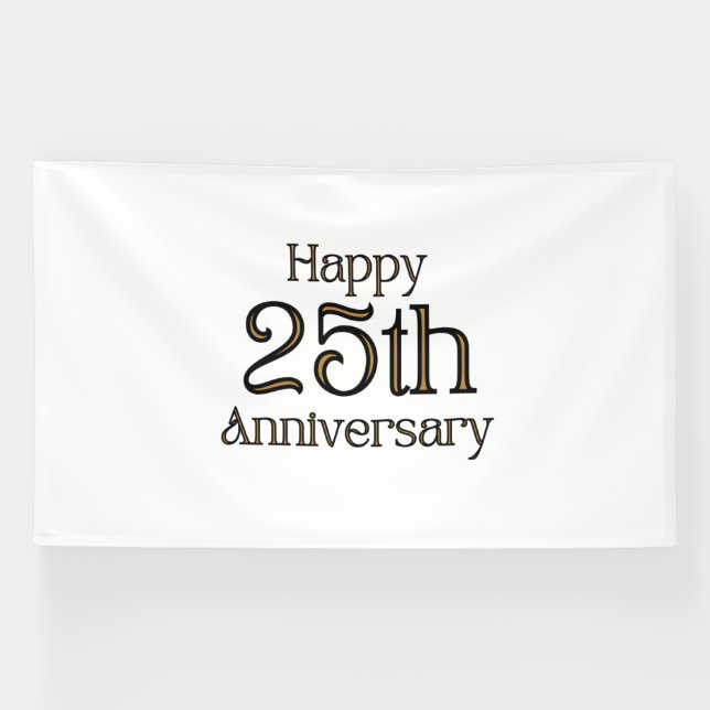Happy 25th Anniversary 6x10 Vinyl Banner (Horizontal)