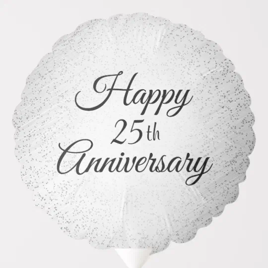 Silver v Neviti Vintage Romance-Balloons-White 25th Anniversary 10 x 3 x 0.2 