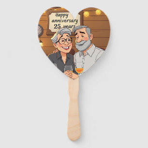 Happy 25th Anniversary Hand Fan