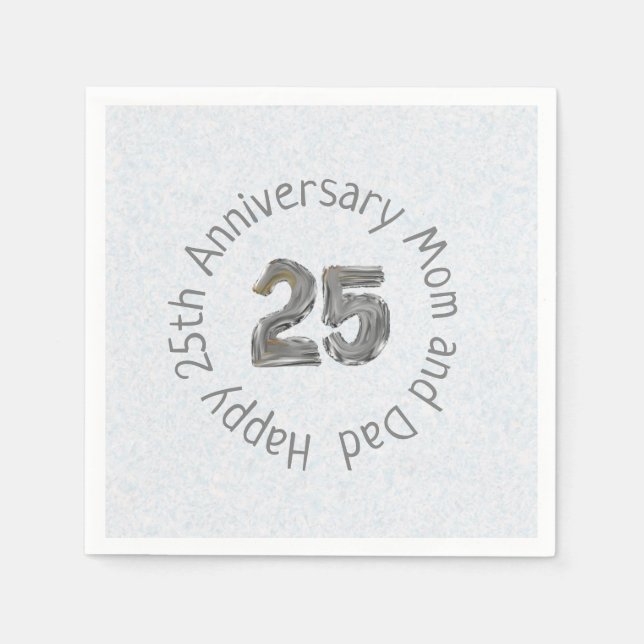 Happy 25th Anniversary Mom and Dad Classic  Napkins (Front)