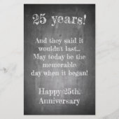 Happy 25th anniversary on chalk board (Back)