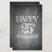Happy 25th anniversary on chalk board (Front/Back)