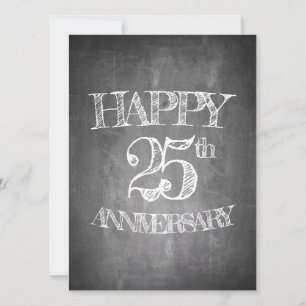 Happy 25th anniversary on chalk board