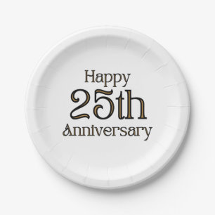 Happy 25th Anniversary Paper Plates