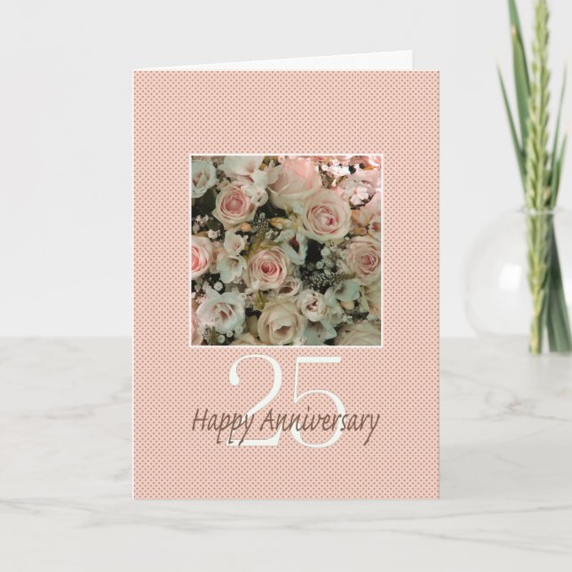 Happy 25th Anniversary roses  Card (Front)