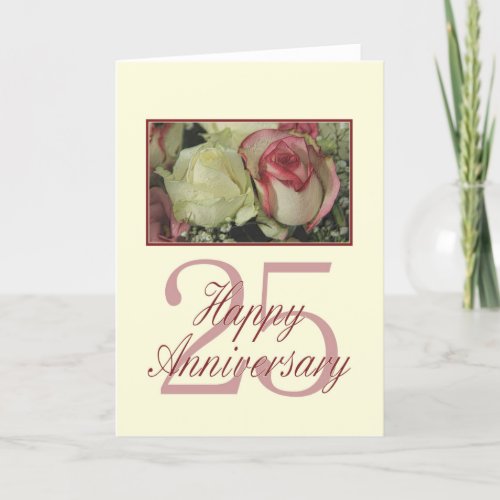 Happy 25th Anniversary roses Card