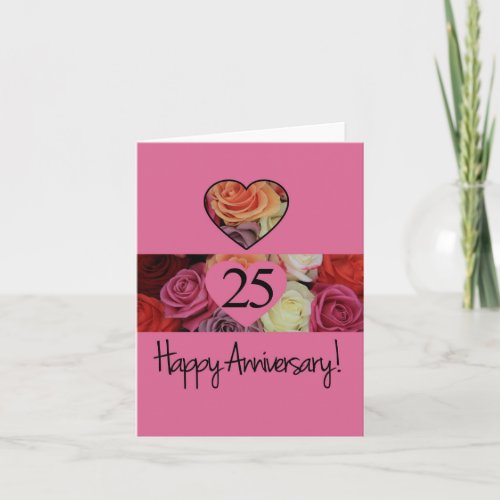 Happy 25th Anniversary roses Card