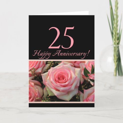 Happy 25th Anniversary roses Card