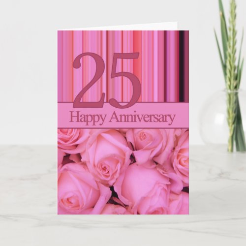 Happy 25th Anniversary roses Card