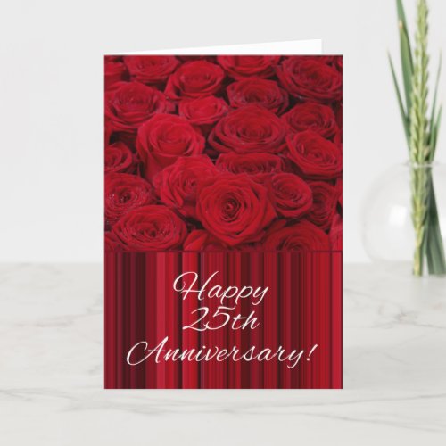 Happy 25th Anniversary roses Card