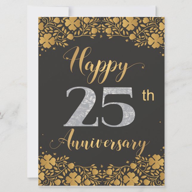 Happy 25th Anniversary Silver Wedding 25 Years Card (Front)