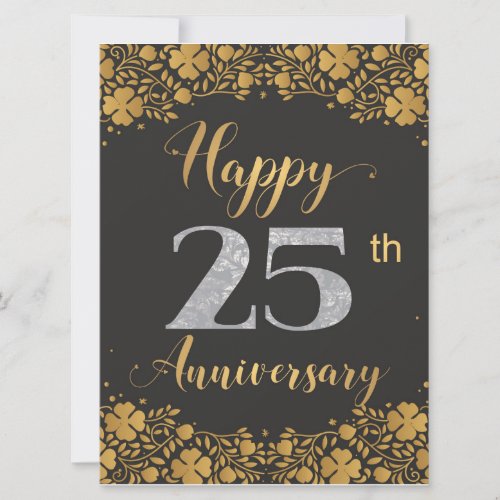 Happy 25th Anniversary Silver Wedding 25 Years Card