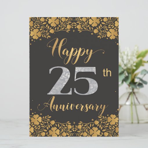 Happy 25th Anniversary Silver Wedding 25 Years Card | Zazzle