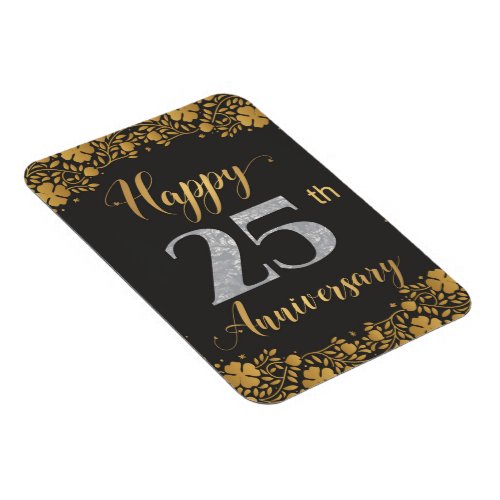 Happy 25th Anniversary Silver Wedding 25 Years Magnet