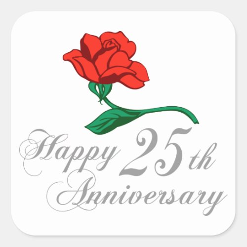 Happy 25th Anniversary Square Sticker