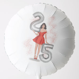 Happy 25th birthday, illustration balloon